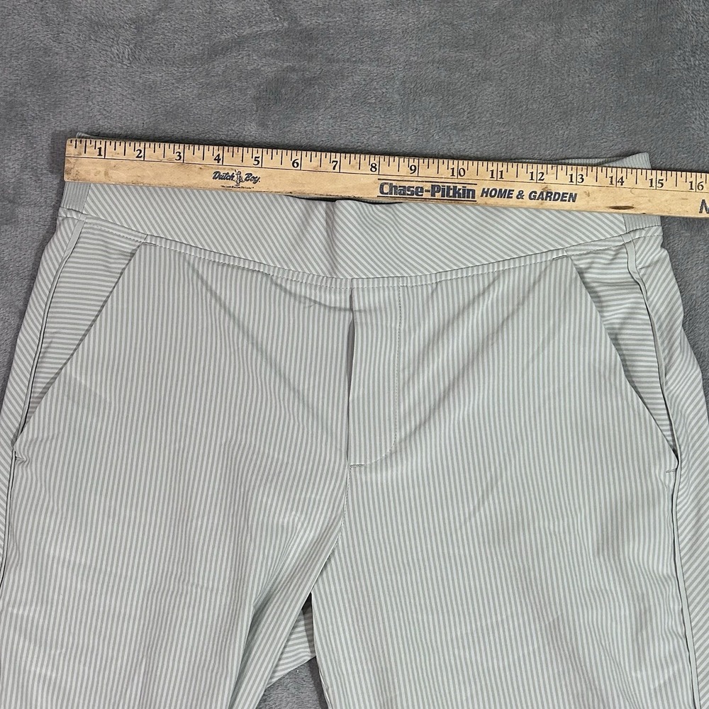 Athleta Womens 8P Striped Pull On Trousers Jogger Pants Gray White Stretch - Picture 4 of 6